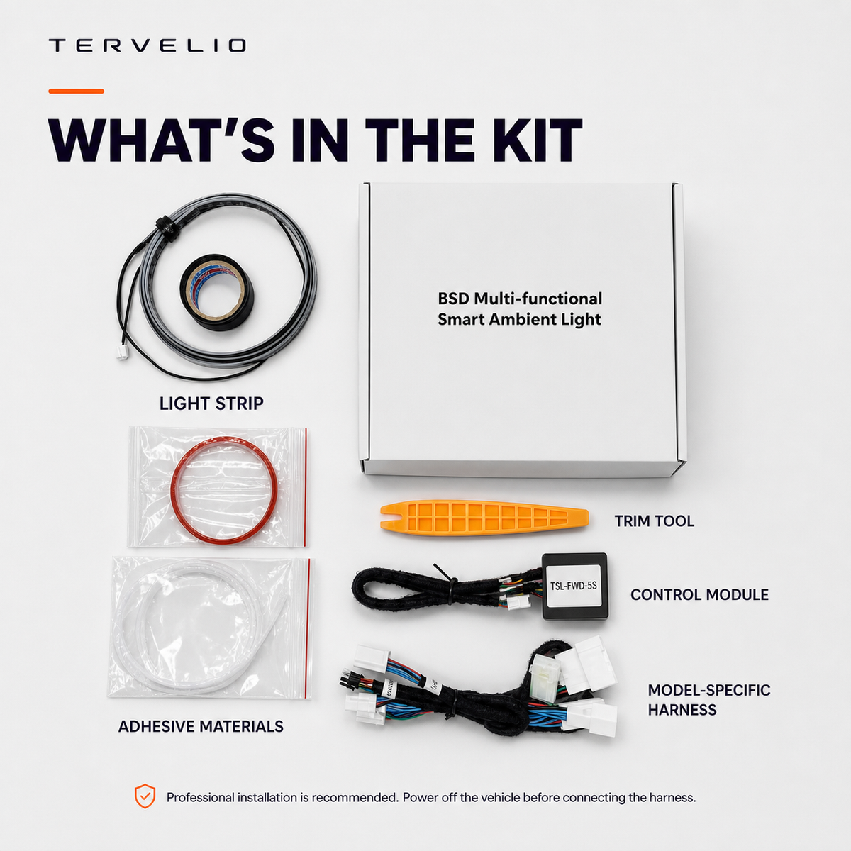 BSD Blind Spot Monitoring Ambient Light Kit for Tesla Model 3/Y installation reference