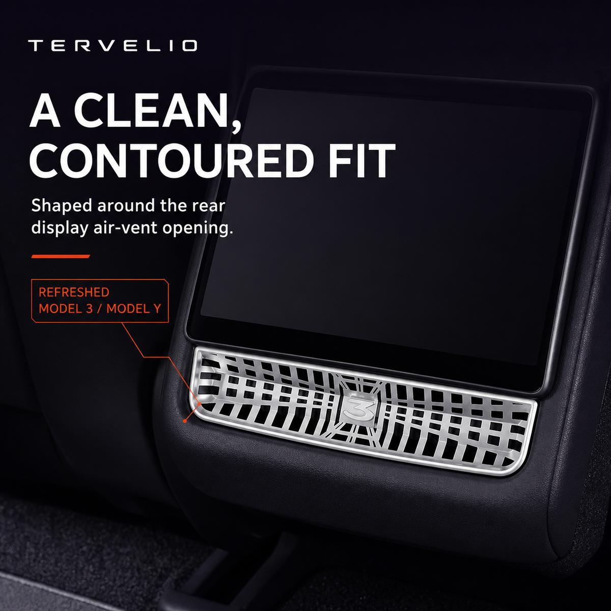 Rear Air Vent Protector for Refreshed Tesla Model 3/Y — Quick snap-in installation