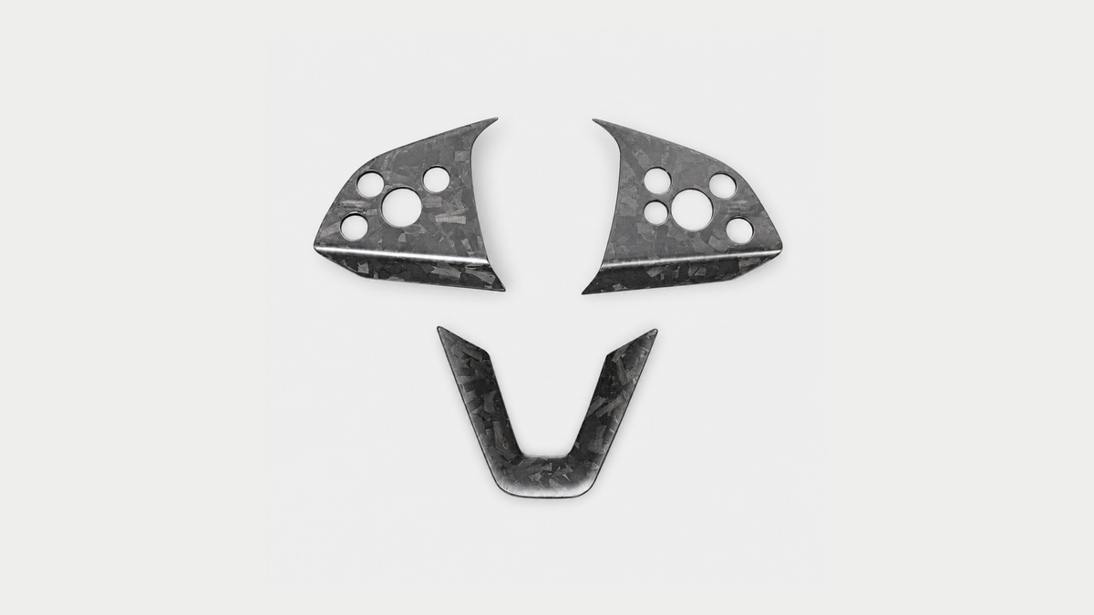 Carbon Fiber Steering Wheel Trim for Refreshed Tesla Model 3/Y by TERVELIO