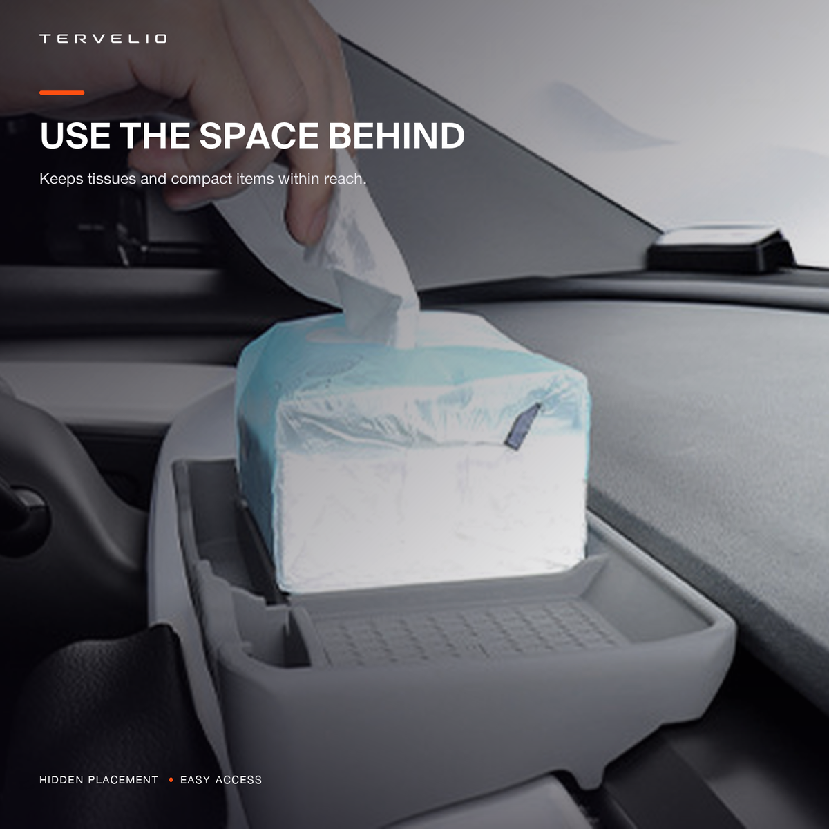 Dashboard organizer holding compact everyday items