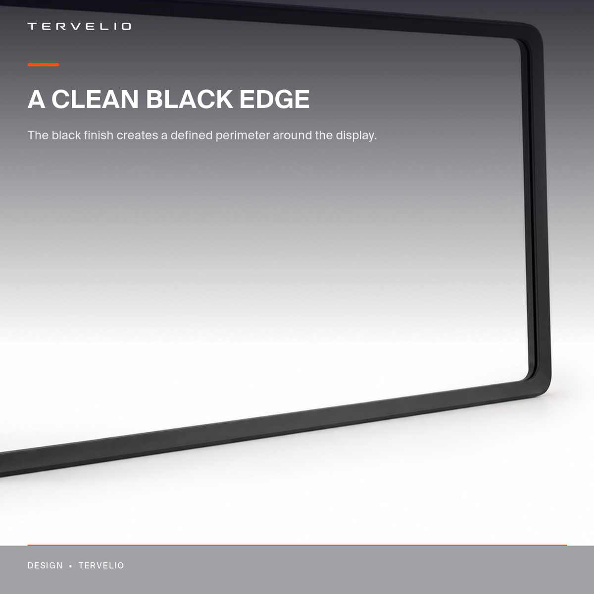 Black Display Protection Frame for Tesla Model 3 / Model Y aligned with the selected display