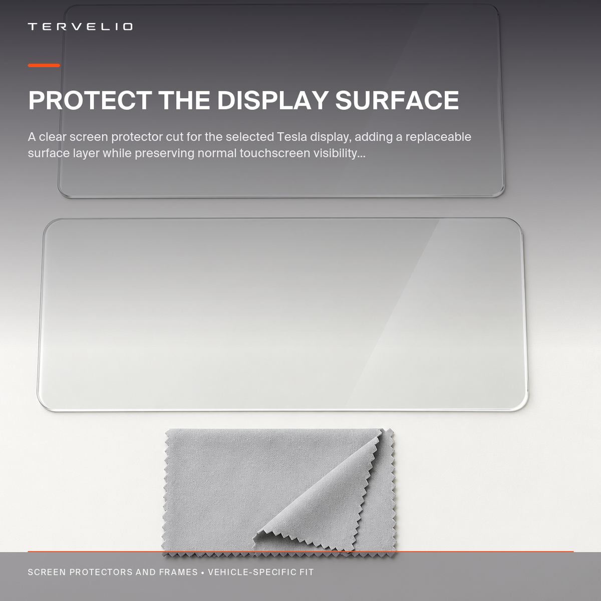 Clear Center Display Screen Protector for Tesla Model 3 / Model Y installed on the compatible Tesla display