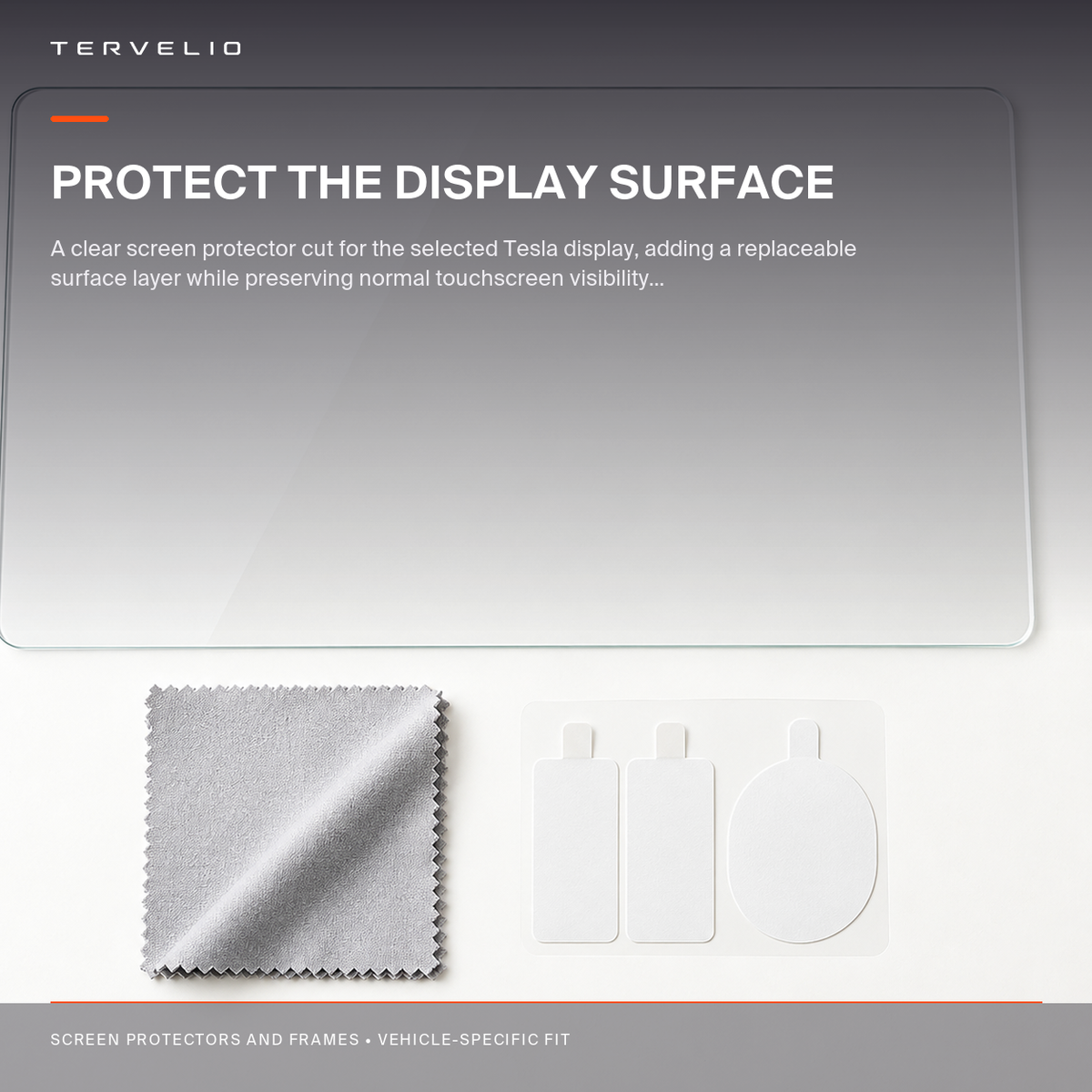 Front Display Tempered Glass Protector for Tesla Model 3 / Model Y installed on the compatible Tesla display