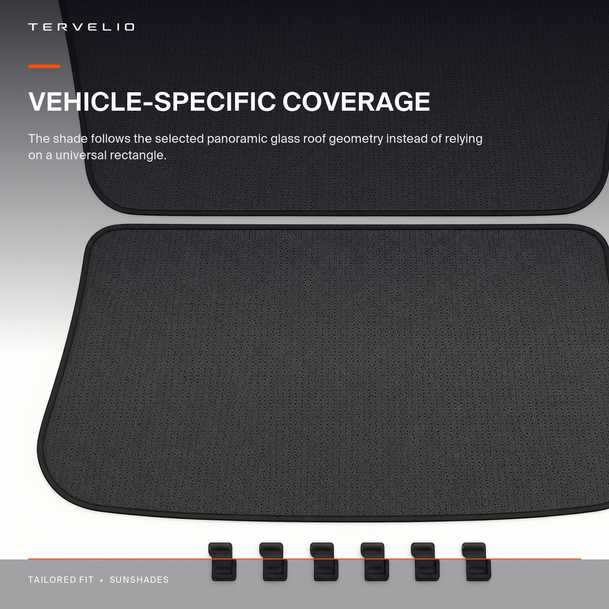 Laser-Finish Roof Sunshade for Tesla Model Y edge, panel and material detail
