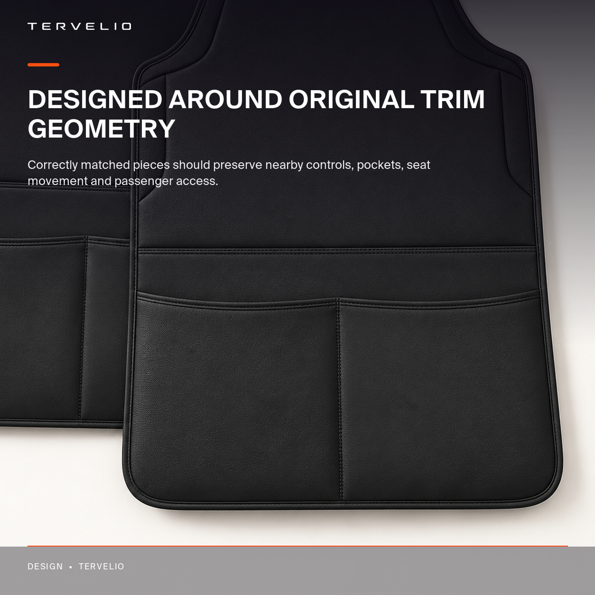 Seatback Kick Protector Set for Tesla Model 3 / Model Y covering a common high-contact cabin area