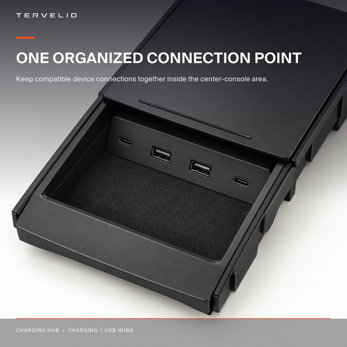 Sliding-Cover Charging Hub housing and port detail