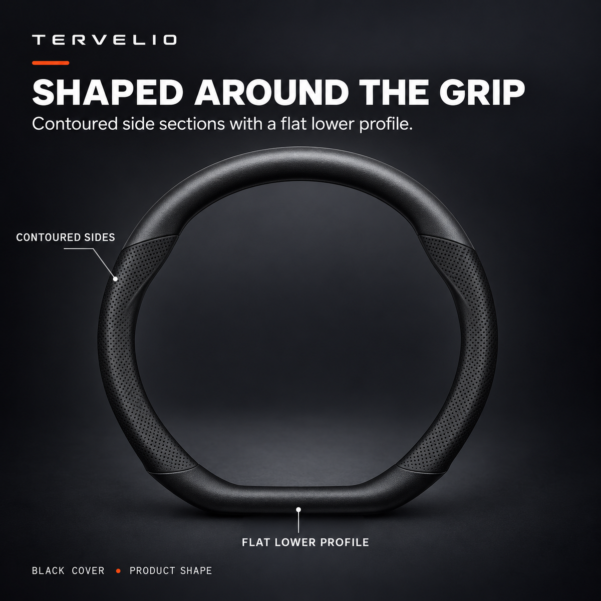 Slim Steering Wheel Cover for Tesla Model 3 / Model Y configuration and finish reference