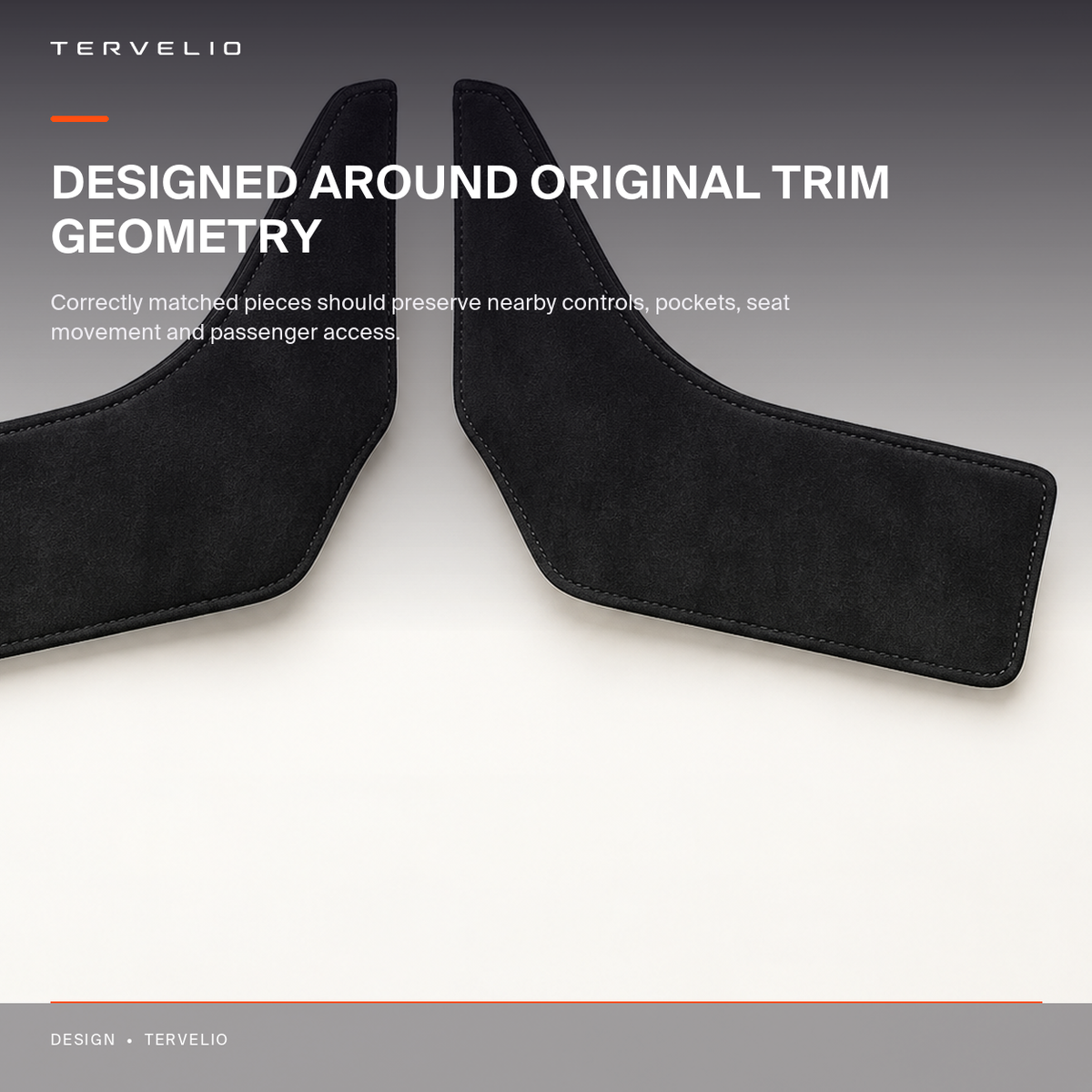 Suede-Style Console Side Kick Protectors for Tesla Model Y covering a common high-contact cabin area