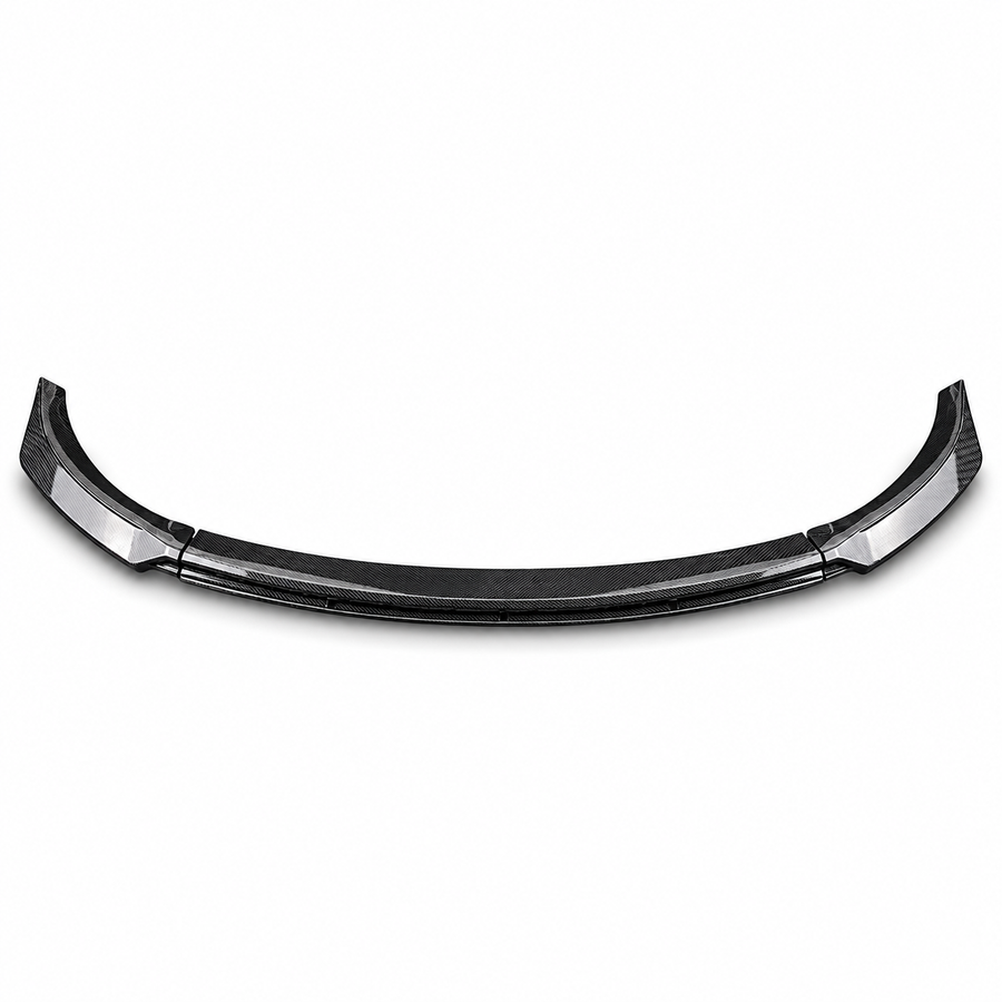 Carbon-look segmented front lip for the legacy Tesla Model Y on a white background