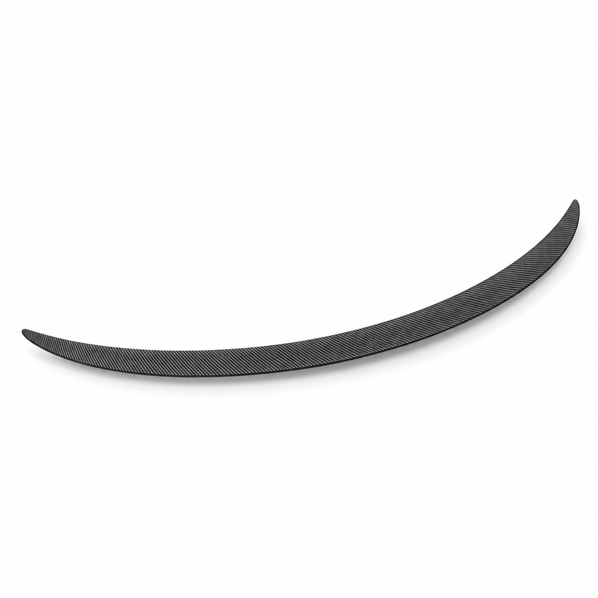 One-piece carbon-look rear spoiler for the legacy Tesla Model Y on a white background