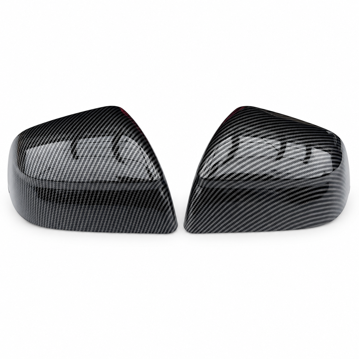 TERVELIO carbon-style side-mirror cover pair isolated on a white background.