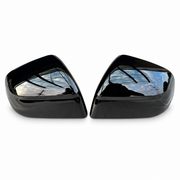 TERVELIO gloss-black side-mirror cover pair isolated on white; source finish is labeled gloss black.