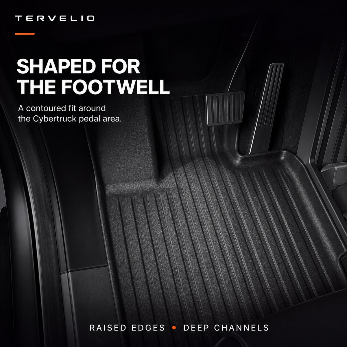 TPE Floor and Cargo Mats for Tesla Cybertruck — Water-resistant and easy to clean
