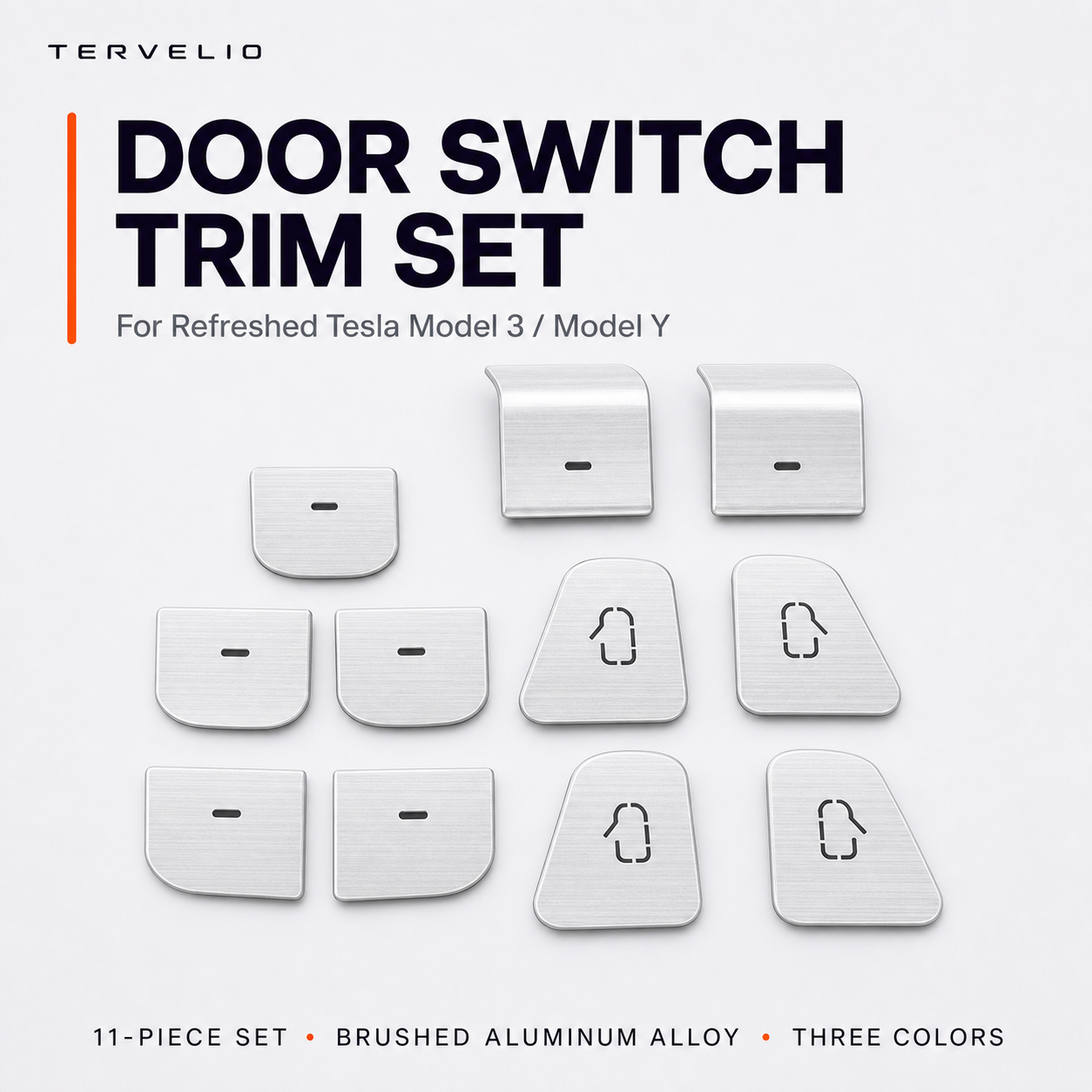 Door Window Switch Trim Set for Refreshed Tesla Model 3/Y — product image 1
