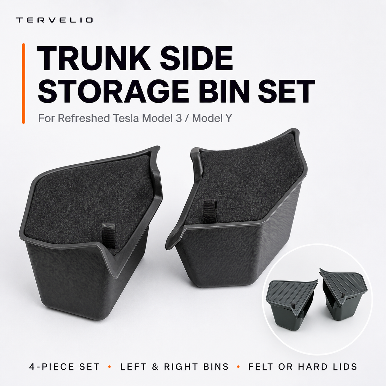 Trunk Side Storage Bin Set for Refreshed Tesla Model 3/Y — product image 1