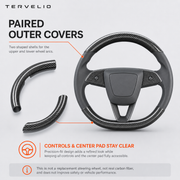 Carbon Fiber Steering Wheel Trim for Refreshed Tesla Model 3/Y — product image 3