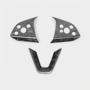 Carbon Fiber Steering Wheel Trim for Refreshed Tesla Model 3/Y — clean product view