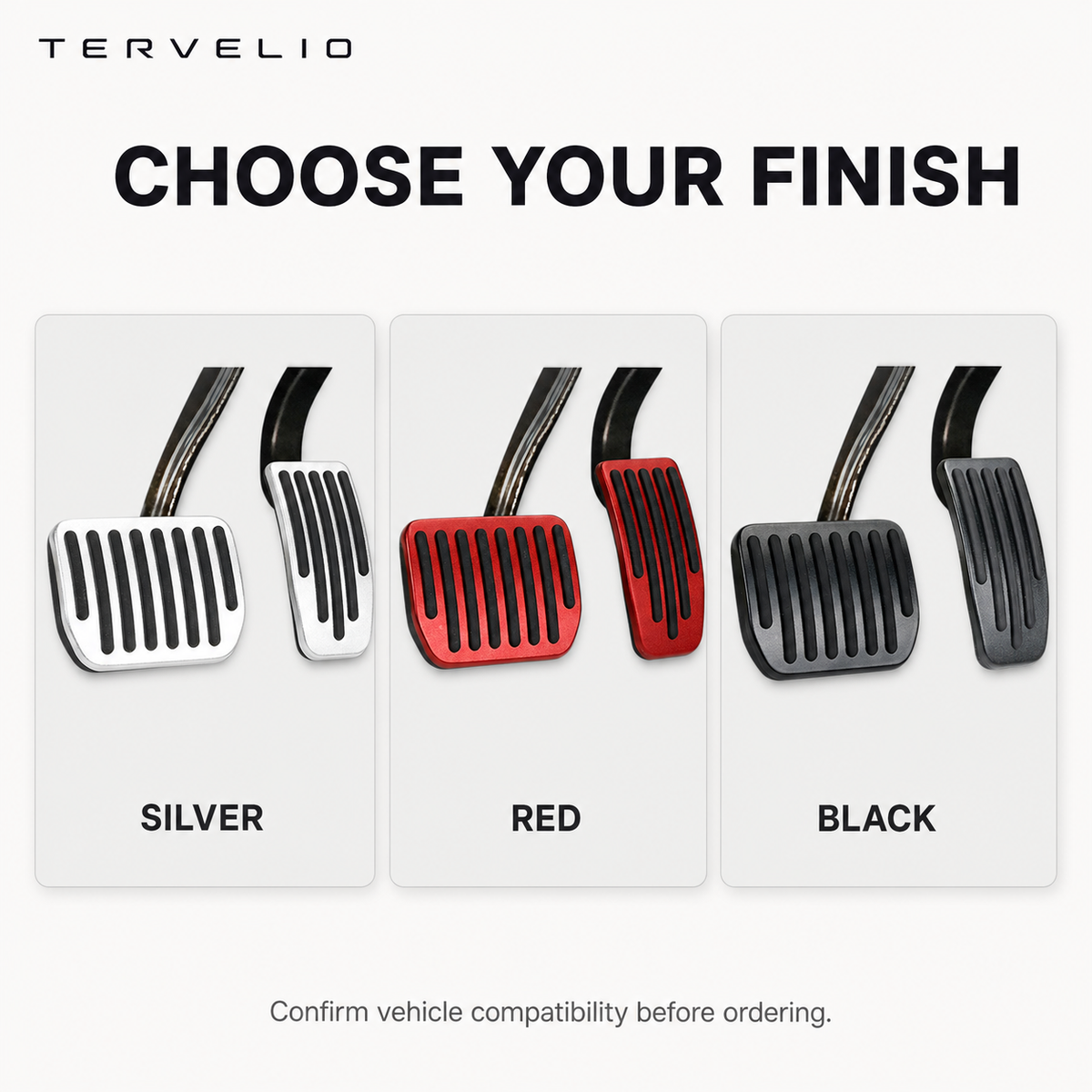 Non-Slip Brake and Accelerator Pedal Covers for Tesla Model 3/Y — Covers factory pedals