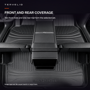 front and rear coverage — black single-layer TPE cabin floor-mat set for refreshed Model Y; AI-assisted supplier reference