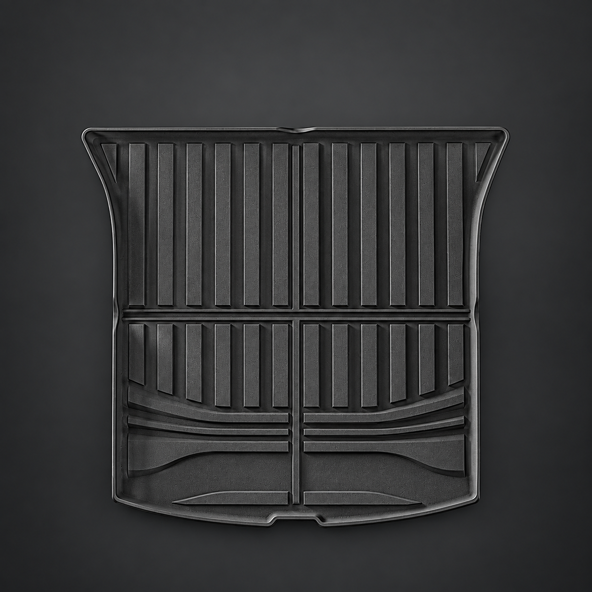 a defined cargo outline — black TPE rear cargo mat for refreshed Model Y; AI-assisted supplier reference