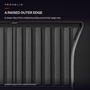 a raised outer edge — black TPE rear cargo mat for refreshed Model Y; AI-assisted supplier reference