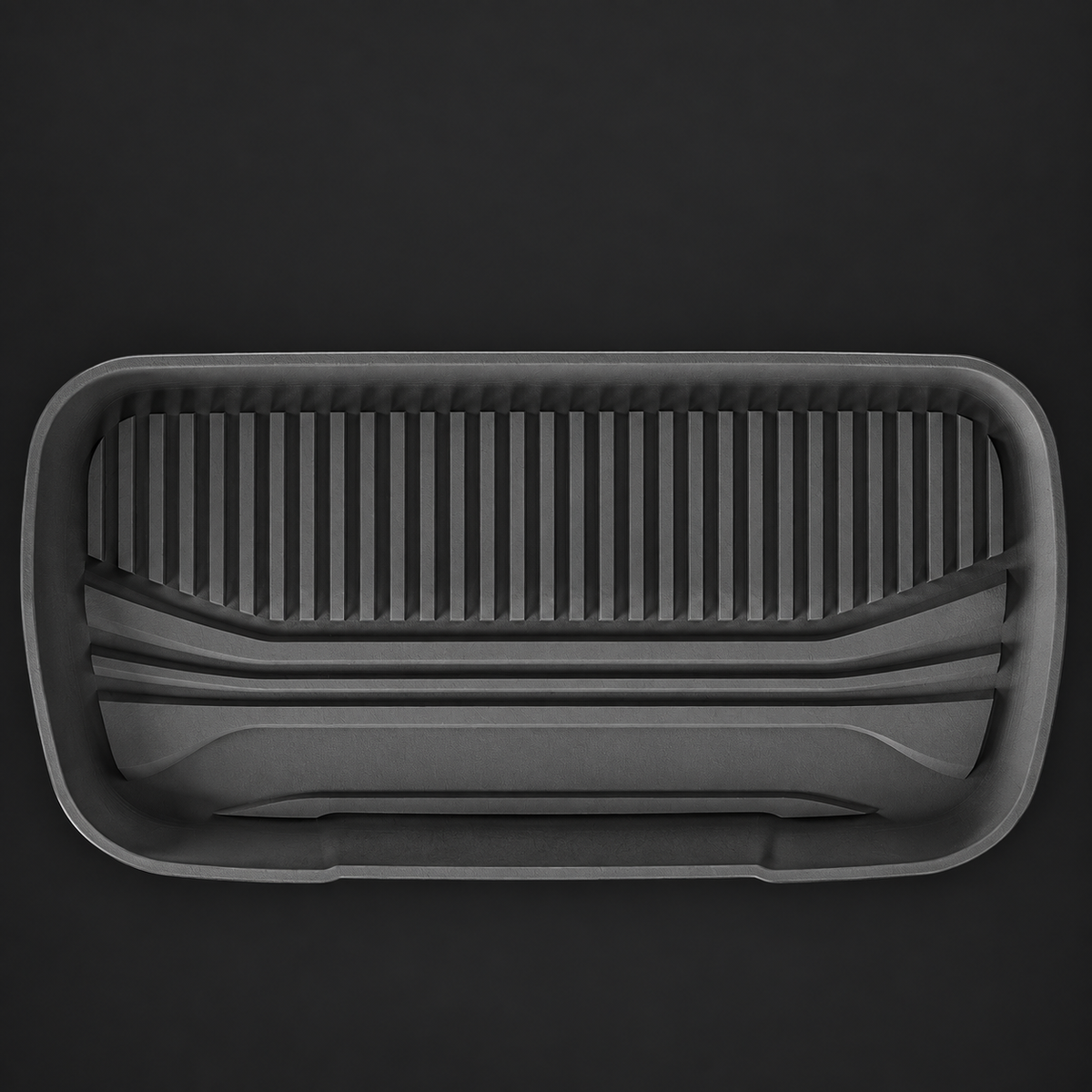 shaped for the front trunk — black TPE front-trunk mat for refreshed Model Y; AI-assisted supplier reference