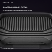 shaped channel detail — black TPE front-trunk mat for refreshed Model Y; AI-assisted supplier reference