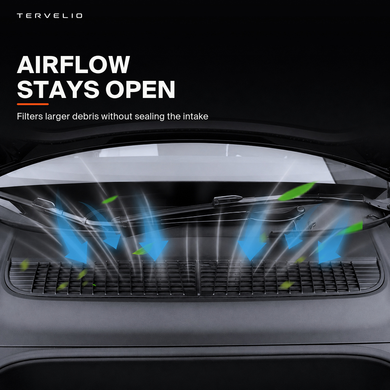 HVAC Air Intake Protection Cover for Refreshed Tesla Model Y — Removable for cleaning
