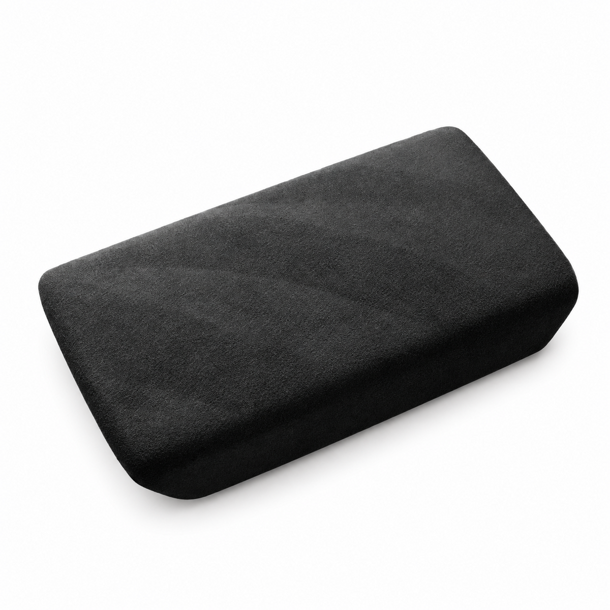 Charcoal suede-finish armrest lid cover on a white background.