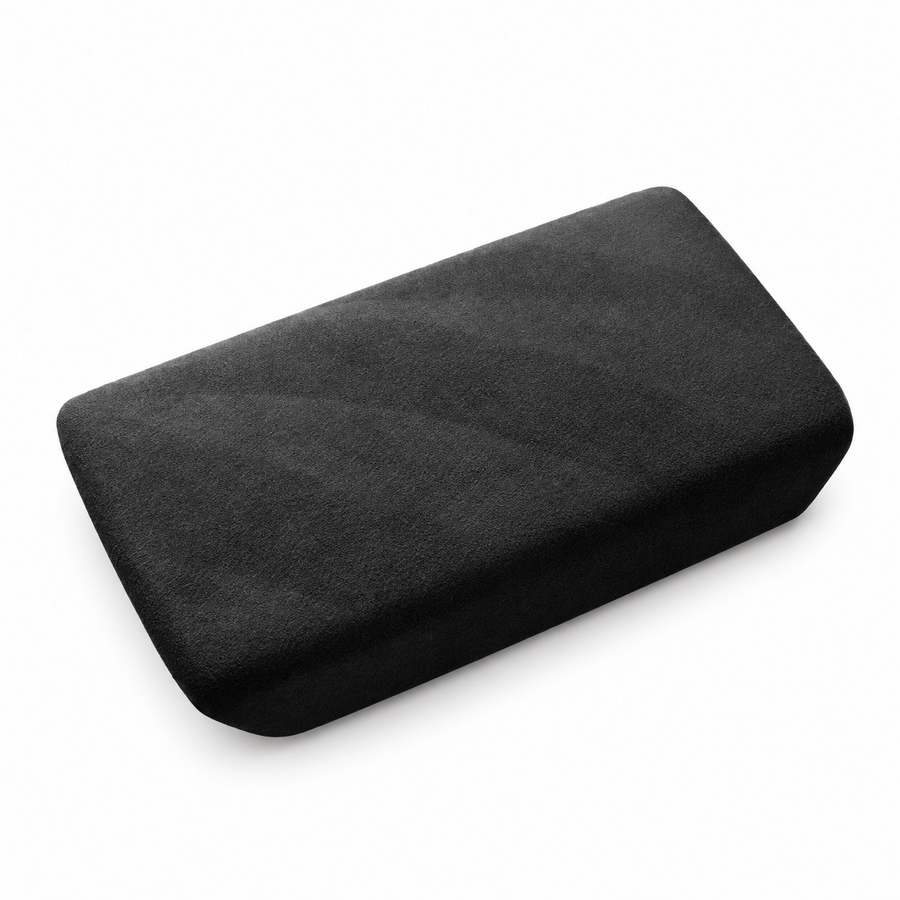 Charcoal suede-finish armrest lid cover on a white background.