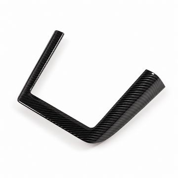 Gloss carbon-pattern U-shaped charging-area trim on a white background.
