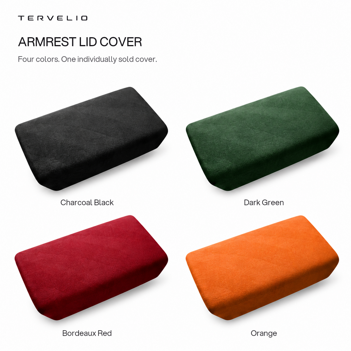 Armrest lid cover in four individually sold color options.