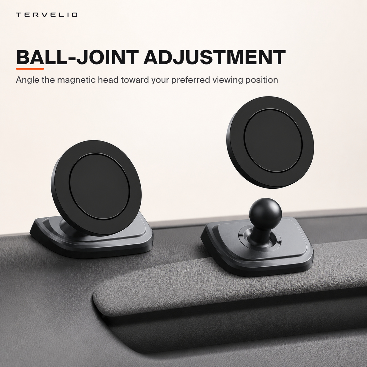 Magnetic Dashboard Phone Mount for Refreshed Tesla Model 3/Y — Clean black finish