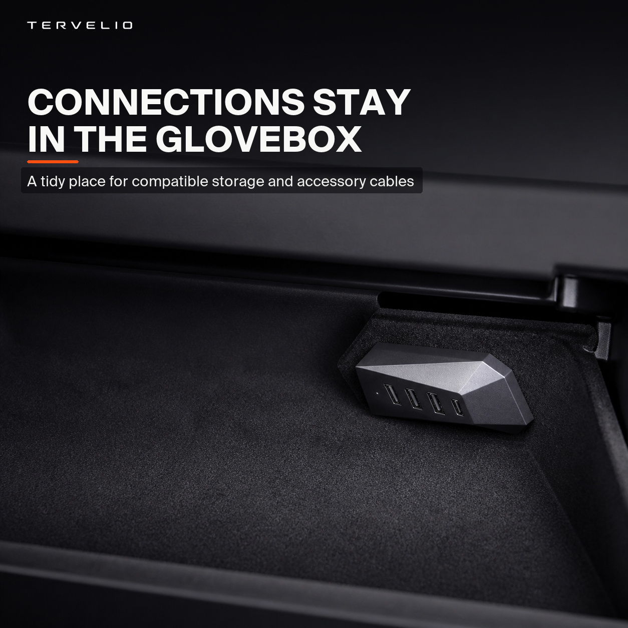 Glovebox USB Expansion Hub for Refreshed Tesla Model 3/Y — Cleaner cable management