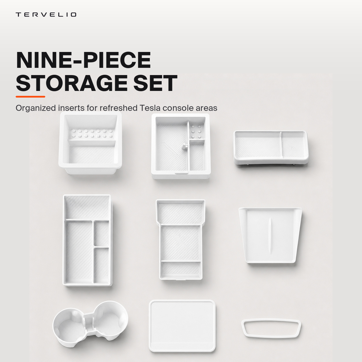 Silicone Center Console Storage Set for Refreshed Tesla Model 3/Y — product image 1