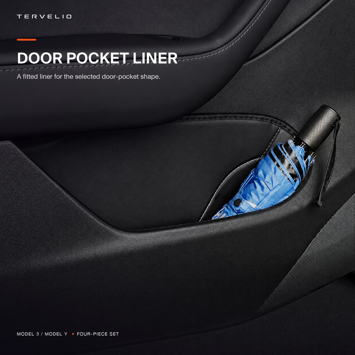 Four-piece door-pocket liner set configuration overview