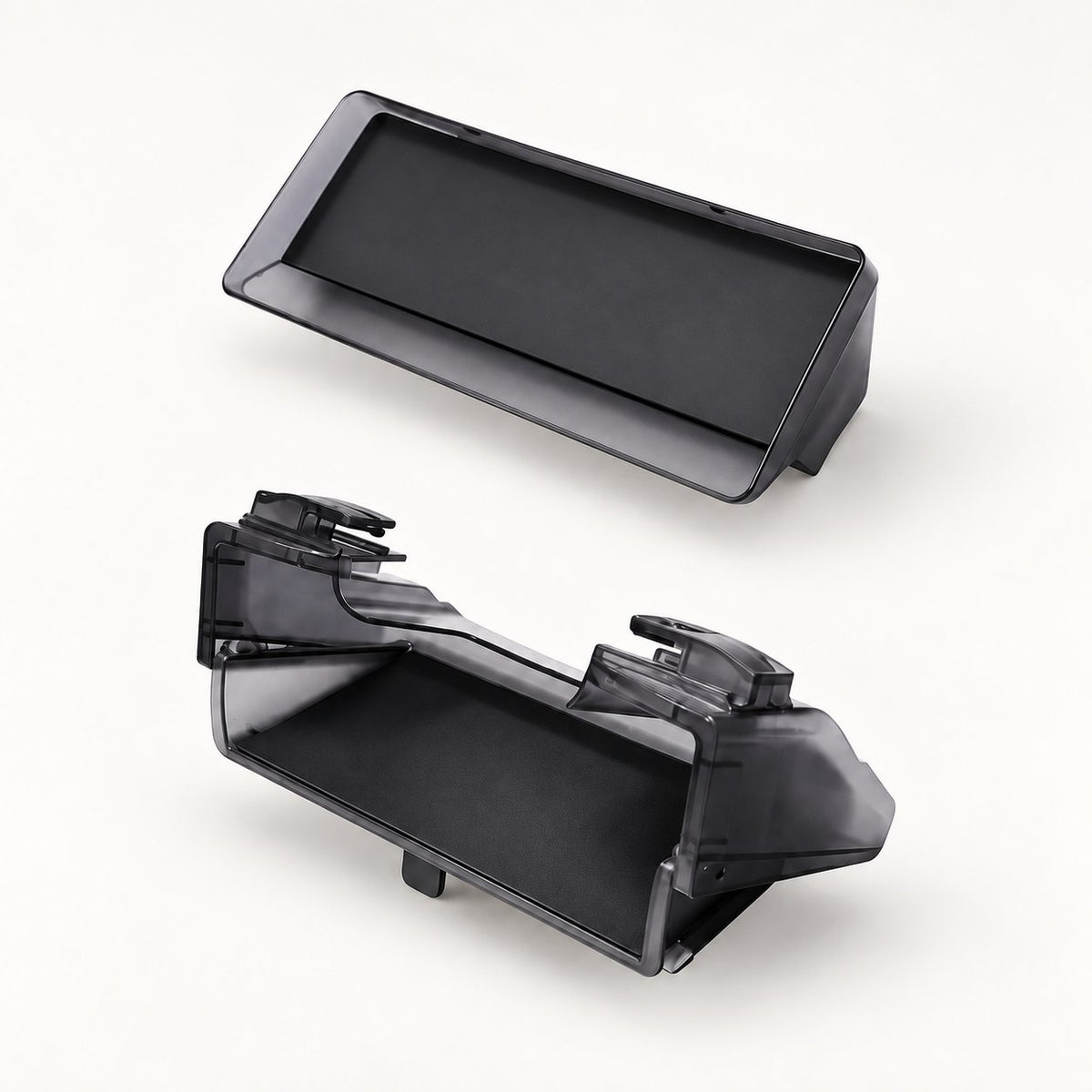 Retractable under-screen organizer and behind-screen ETC holder two-piece set shown in the supplier configuration image.