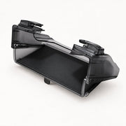 Single retractable under-screen storage organizer for Model 3 and Model Y.