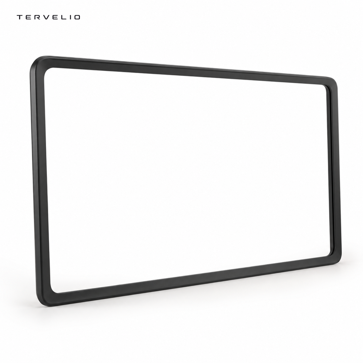 TERVELIO Black Display Protection Frame for Tesla Model 3 / Model Y on a clean neutral background