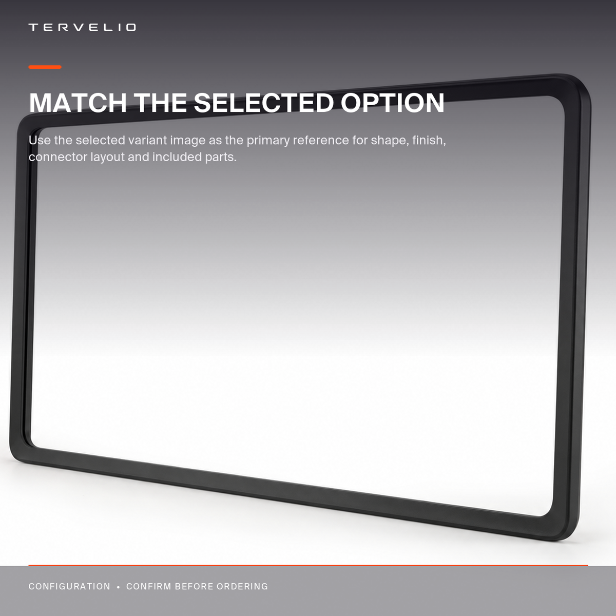 Black Display Protection Frame for Tesla Model 3 / Model Y screen-size and fitment reference