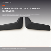 Center Console Side Kick Protectors for Tesla Model 3 / Model Y installed on the compatible Tesla console area