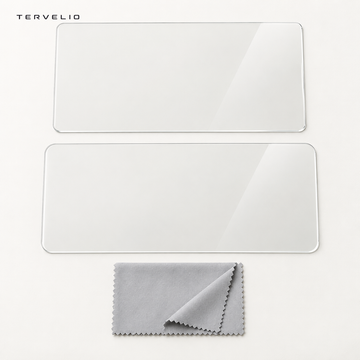 TERVELIO Clear Center Display Screen Protector for Tesla Model 3 / Model Y on a clean neutral background