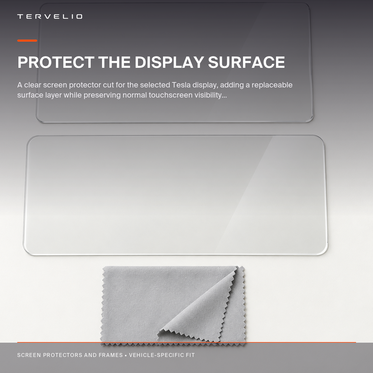 Clear Center Display Screen Protector for Tesla Model 3 / Model Y installed on the compatible Tesla display