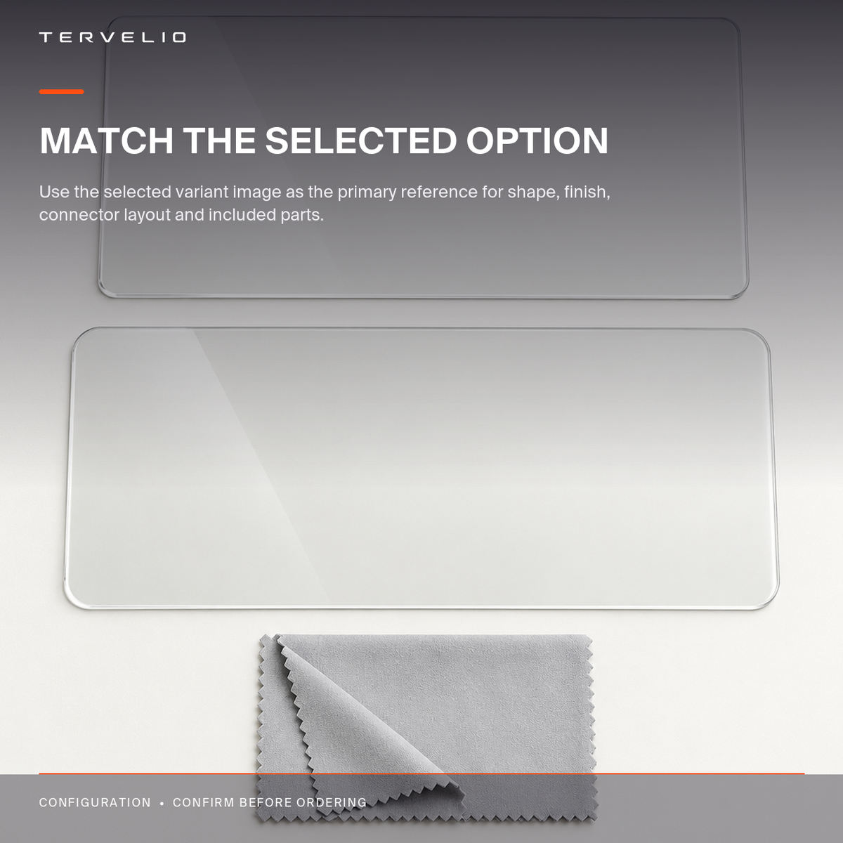 Clear Center Display Screen Protector for Tesla Model 3 / Model Y screen-size and fitment reference