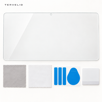 TERVELIO Clear Navigation Screen Protector for Tesla Model Y on a clean neutral background
