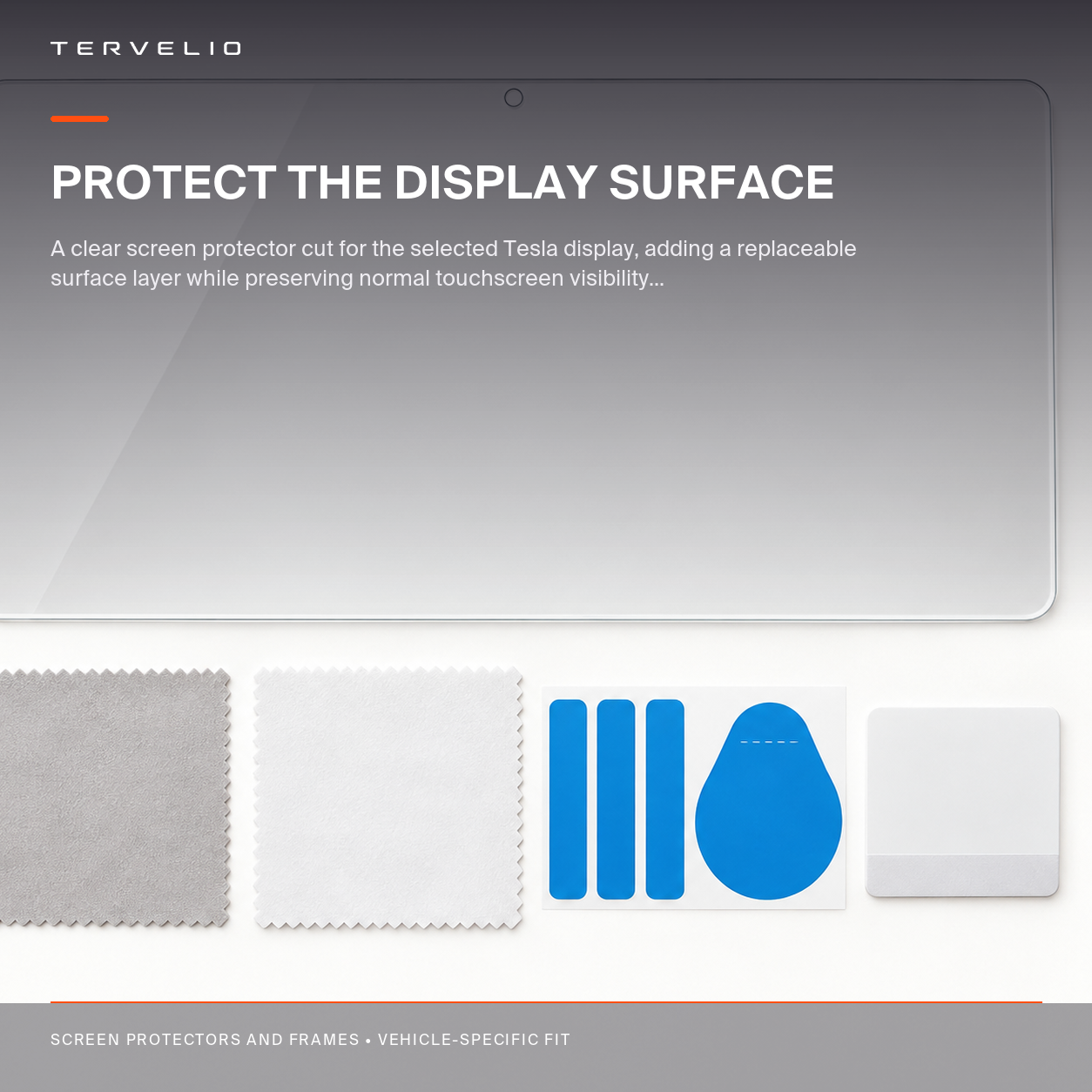Clear Navigation Screen Protector for Tesla Model Y installed on the compatible Tesla display