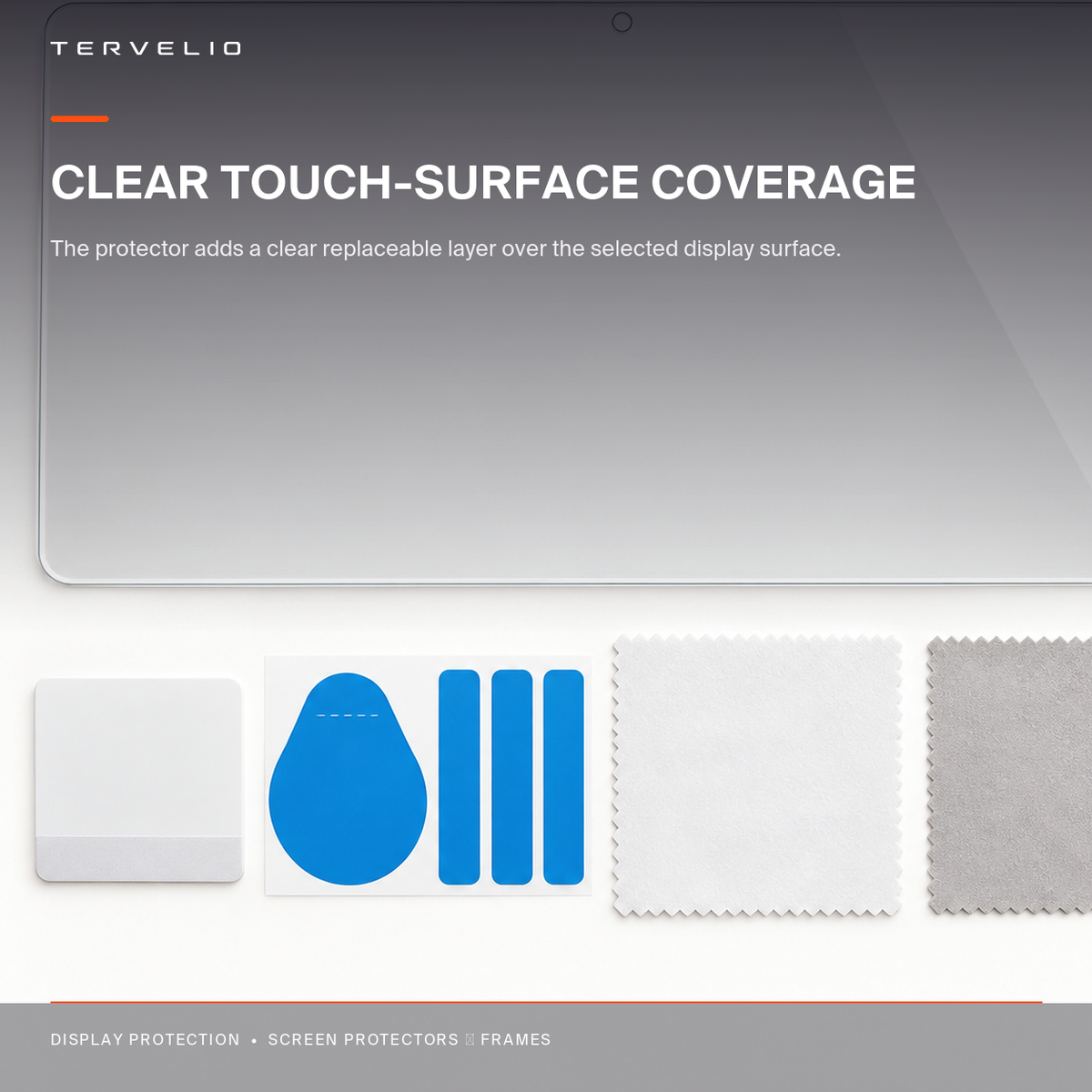 Clear Navigation Screen Protector for Tesla Model Y edge and surface detail