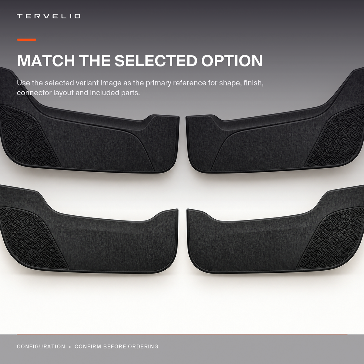 Door Kick Protector Set for Tesla Model Y fitment and included-piece reference