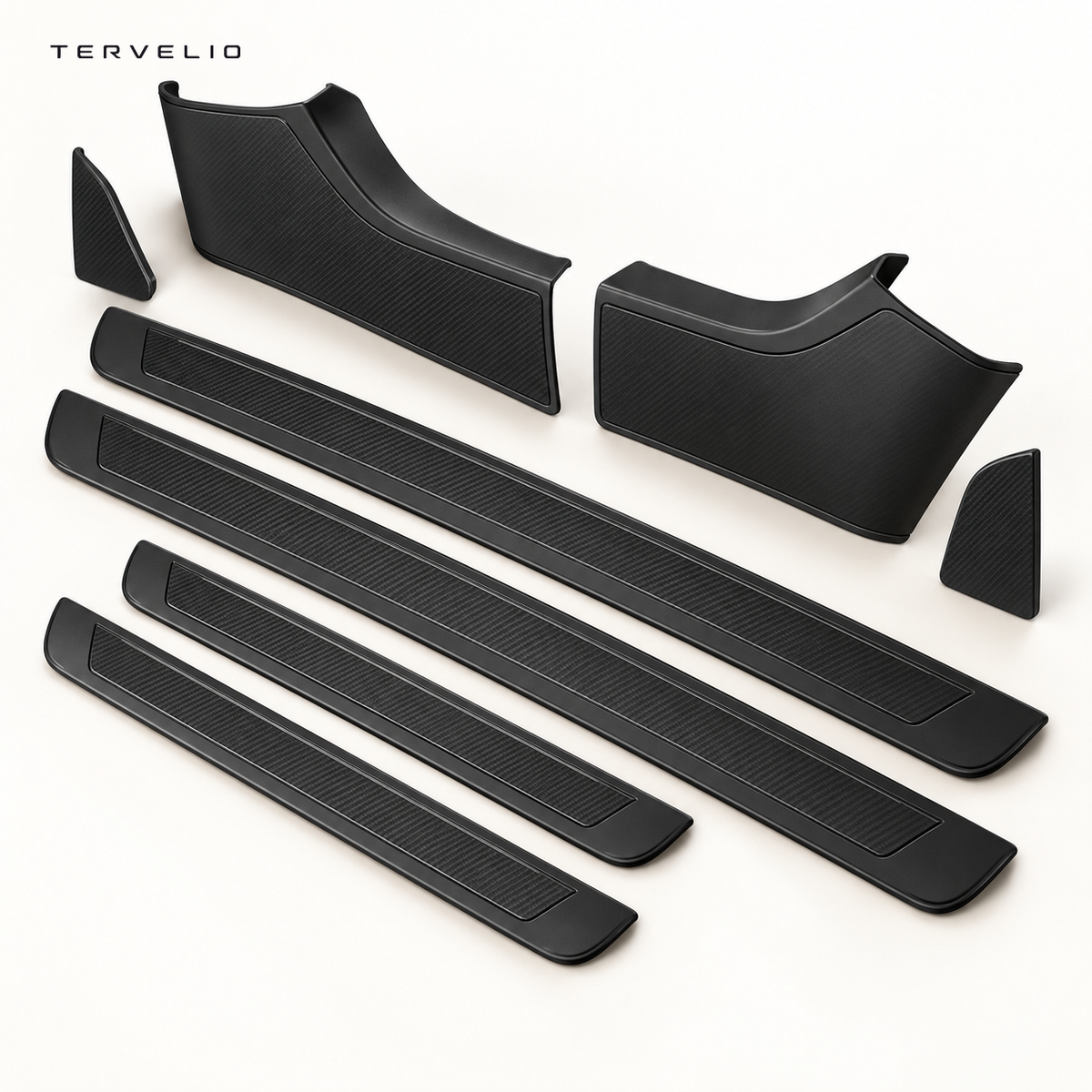 TERVELIO Door Sill and Console Protection Set for Tesla Model 3 configuration overview