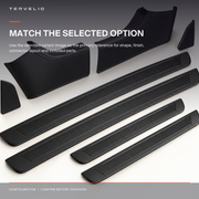 Door Sill and Console Protection Set for Tesla Model 3 fitment and included-piece reference